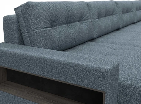 Диван п-образный с полками Лига-053 НПБ Лонг Лига Диванов (Велюр) арт.128998