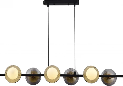 Подвесной светильник ST Luce Noon SL1521.403.06 Черный/Дымчатый, Белый G9 6*5W 4000K (220V, на проводе)