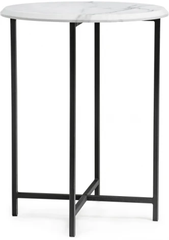 Журнальный стол Woodville Грейс мрамор белый / черный 516567