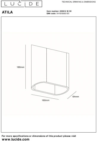 Архитектурная подсветка Lucide Atila 69805/12/30 (LED, 220V, IP65)
