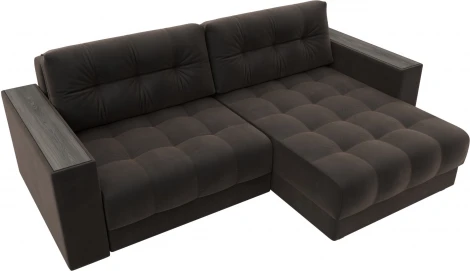 Диван угловой с декором Лига-049 НПБ Лига Диванов (Велюр) арт.128459