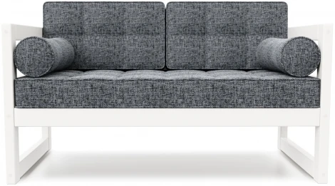 Диван Arsko прямой Сега М белая эмаль рогожка графитовая