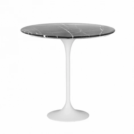 Кофейный стол Tulip Marble H52 Белый матовый Мрамор китайский черный