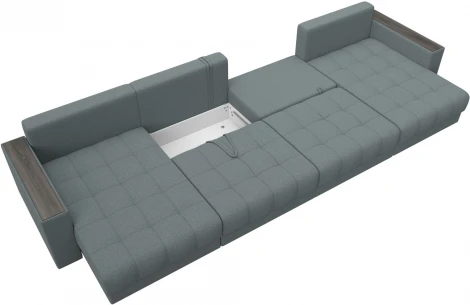 Диван П-образный с декором Лига-049 НПБ Лонг Лига Диванов (Рогожка) арт.128554