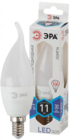 Лампочка светодиодная E14 11W ЭРА LED BXS-11W-840-E14