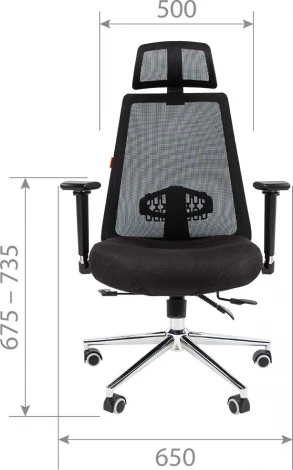 Компьютерное кресло CHAIRMAN 535 LUX (Металл,Пластик,Ткань,Сетка/Черный)
