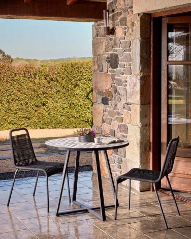 Стул уличный La Forma (ex Julia Grup) Lambton (Черный/ Веревка,Сталь)