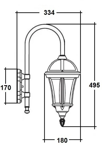 Настенный фонарь уличный IP44 Oasis Light ROMA S 95202S/10 Bl (220V, фонарь)