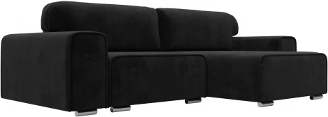 Диван угловой Лига-029 правый угол (Черный/Велюр) Лига Диванов арт.121929