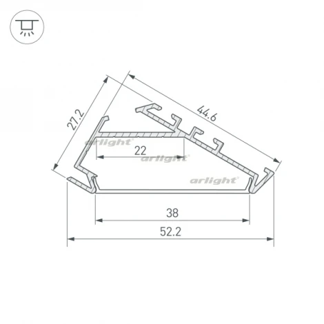 Профиль KLUS-P45.30-2000 ANOD (Алюминий) 025469 Arlight