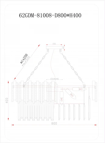 Подвесная люстра Garda Decor 62GDM-81008-800