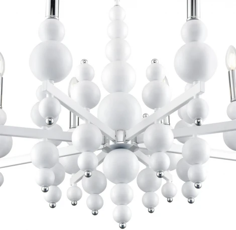 Подвесная люстра Lumion Nana 8260/8 белый/хром, металл E14 8*40W 220V (на цепи, свеча)