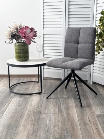 Стул SALLIE 360 град. поворот. VT6037-16 серый, ткань/ черный / Товарный знак DISAUR