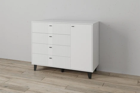 Комод ТЭКС Катрин-13, Белый, Белый снег