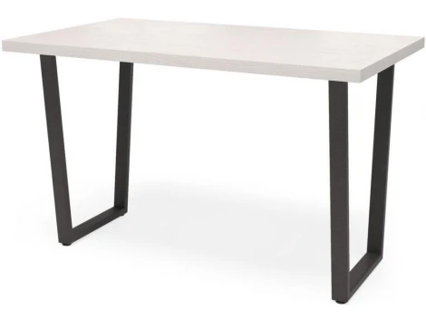 Обеденный стол Лофт U 120х70 Дуб беленый шпон