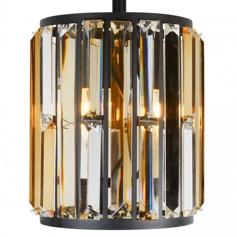 Подвесной светильник iLamp Royal 10390-1P BK (220V, хрусталь, на цепи, круглые)