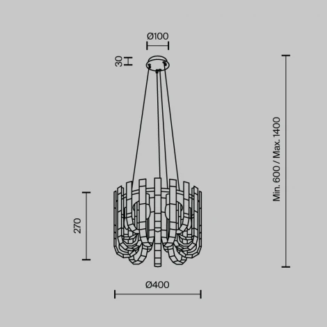 Подвесная люстра хрустальная Modelux MODELUX ML.6621.9 BS