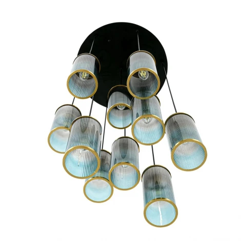 Люстра полвесная каскадная Lumion Murano 8401/10 черный/античная бронза/серо-синий, металл/стекло E14 10*40W 220V