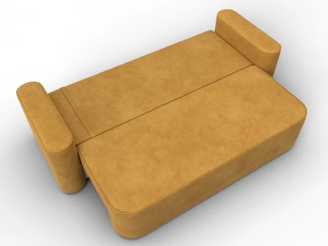 Диван прямой Лига-118 НПБ (ДСП,ЛДСП,Брус,Фанера,Велюр/Желтый) Лига Диванов 137067