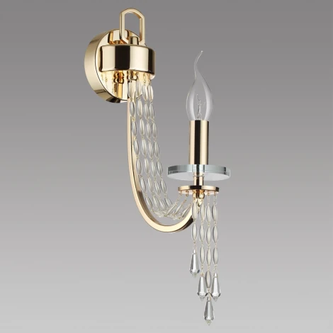 Бра Odeon Light Capel 5063/1W золото/прозрачный/металл/хрусталь (220V, подвески, свеча)