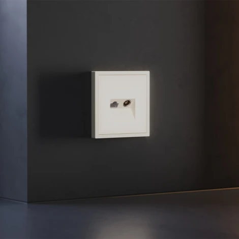 Накладка для розетки TV+RJ45 кат. 6 (хлопок) Voltum S70 VLS002713