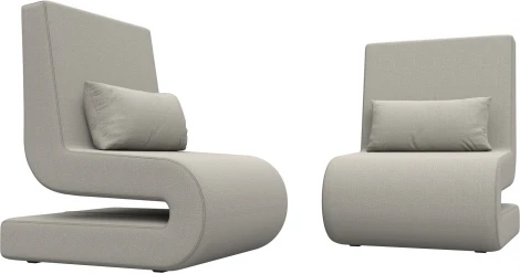 Кресло Волна (2 шт.) (Бежевый/Рогожка) Лига Диванов арт.125632