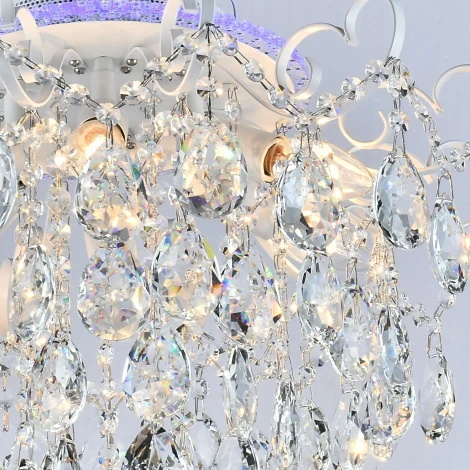 Потолочная люстра RGB хрустальная с пультом Reluce 04024-0.3-06 WH+SILVER PN+RGB (220V)