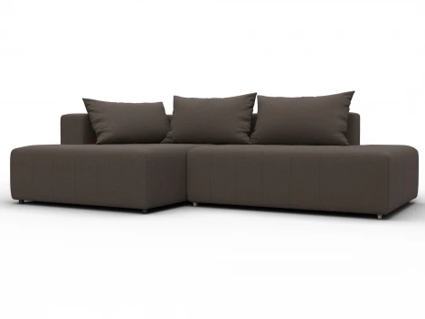 Диван угловой Лига-103 НПБ угол левый (ДСП,Брус,Фанера,Рогожка/Коричневый) Лига Диванов 134810L