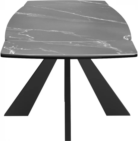 Стол DikLine SKU120 Керамика Серый мрамор,подстолье черное,опоры черные