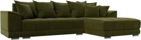 Диван угловой НордСтар правый угол (Зеленый/Микровельвет) Лига Диванов арт.121114