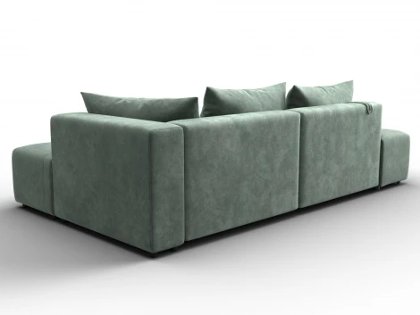 Диван угловой Лига-103 НПБ угол правый (ДСП,Брус,Фанера,Велюр/Зеленый) Лига Диванов 134825