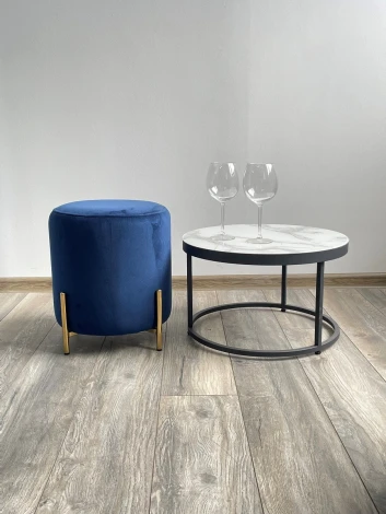 Пуф для гостиной RICE BLUVEL-86 NAVY BLUE / GOLD М-City