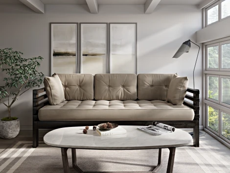 Диван Arsko Стоун венге бежевый велюр