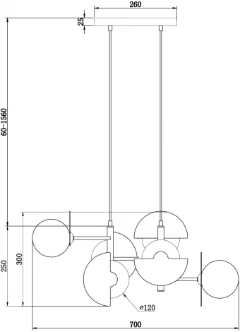 Подвесной светильник Freya Sepia FR5391PL-06CFL (220V, на проводе, шарики)