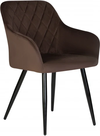 Стул обеденный ROBERT (черные матовые ножки, велюр V108-76 Горький шоколад)