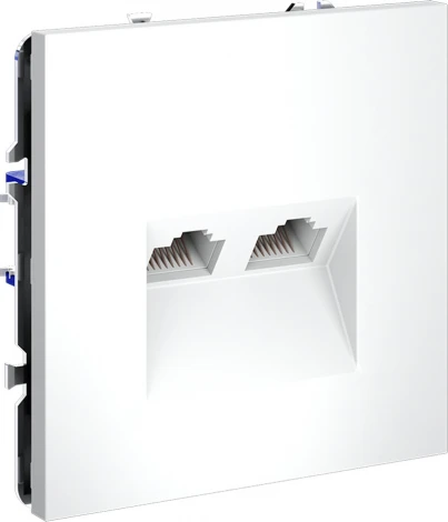 Розетка двойная Ethernet RJ-45 (белый матовый) Voltum S70 VLS060202