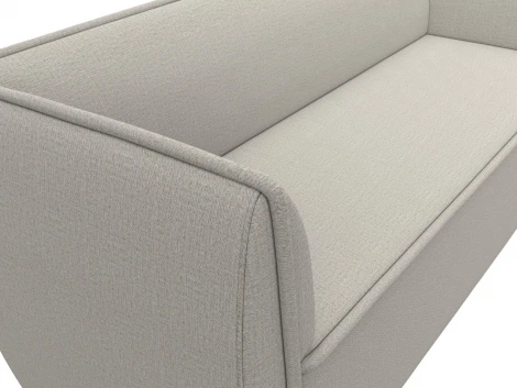 Диван кухонный прямой Бергамо 3-х местный (Бежевый/Рогожка) Лига Диванов арт.122443