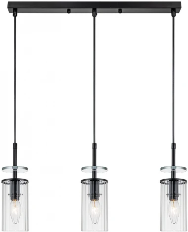 Подвесной светильник Escada Avolto 10191/3S 3х40Вт Е14, металл/стекло, черный (220V, на проводе)