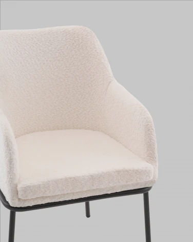 Стул с подлокотниками Кози new ткань букле молочный Stool Group арт.УТ000040875