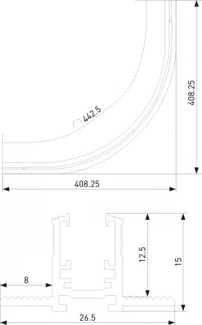 Шинопровод магнитный под ГКЛ 12,5мм Elektrostandard Mini Magnetic 85219/00 (черный) (24V)