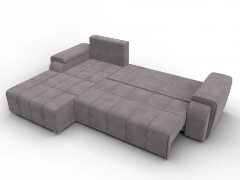 Диван угловой Лига-121 левый угол (ДСП,Брус,Велюр/Бежевый) Лига Диванов 137351L