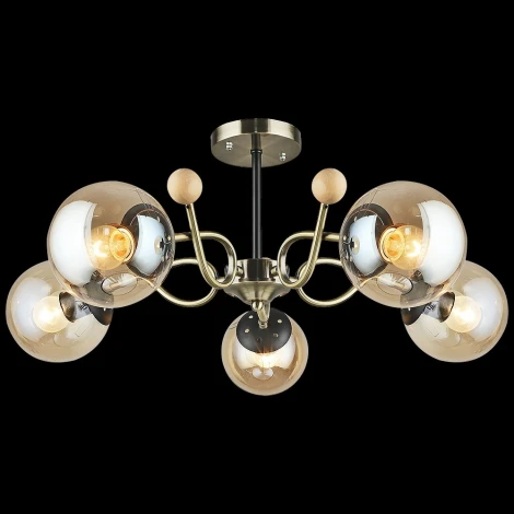 Потолочная люстра на штанге Reluce 02021-0.3-05 AB+BK