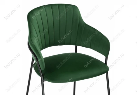 Стул Woodville на металлокаркасе Инклес темно-зеленый / черный глянец 483854