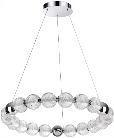 Подвесной светильник Odeon Light Crystal 5007/60L хром/металл/акрил LED 60W 4000K 4987лм (220V, на тросе, шарики, бусы)