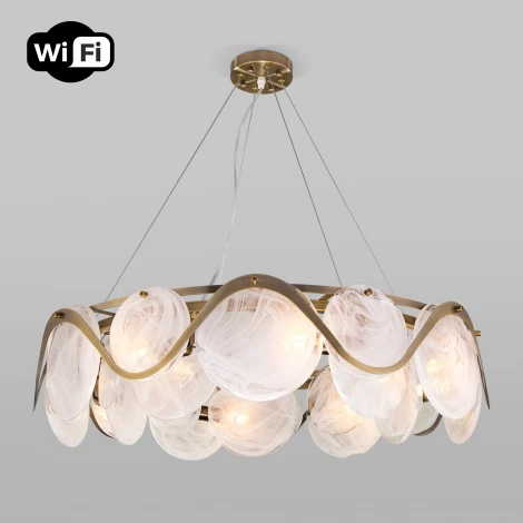 Подвесная люстра Wi-Fi Bogate's Galicia 354/8 Smart (322/8) (220V, управление смартфоном, голосовое управление, умный дом - Minimir Home, Алиса, Маруся, Салют, на тросе, круглые)