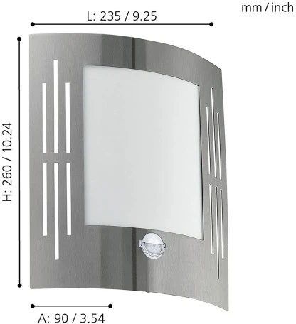 Настенный светильник уличный Eglo City 88144 (220V, датчик движения, IP44)