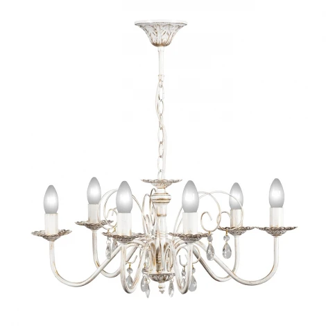 Люстра подвесная Day&Night, 6 ламп, белый с золотом и прозрачным