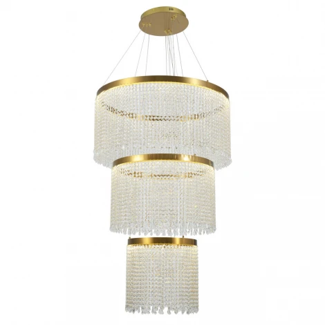 Подвесная люстра ярусная каскадная Chiaro Вассерфалл 617010703 (LED, 220V, хрусталь, на тросе)