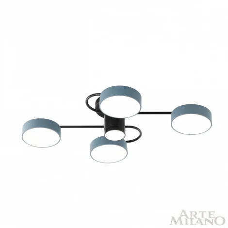 Потолочная люстра на штанге Arte Milano Ferrara 253039/4+1 Bk/Gr (LED, 220V, круглые)