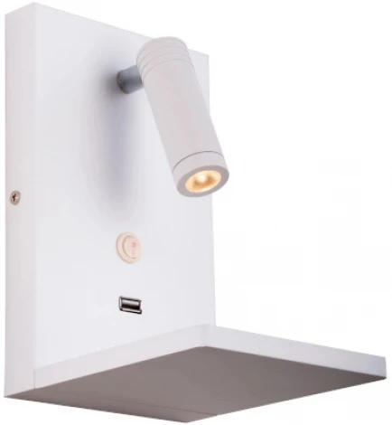 Спот светодиодный с беспроводной зарядкой и USB-портом Lightstar Muro 808526 (220V, выключатель)